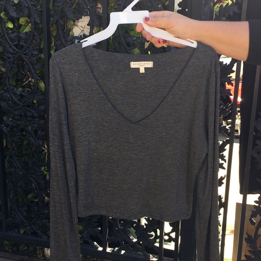 Wasabi+Mint grey long sleeve shirt